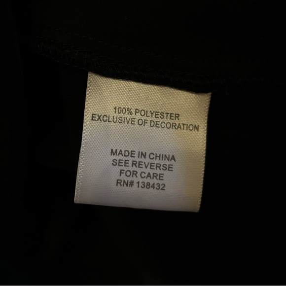 ModCloth beautiful silky midnight blue and black top with beading size L - Picture 5 of 7